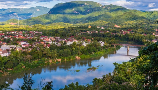 View of Luang Prabang and Nam Khan river
